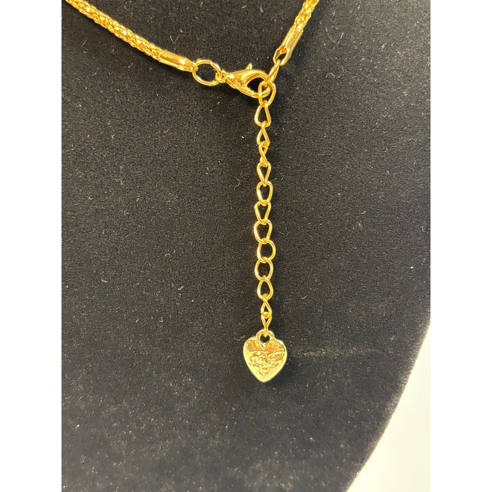 Betsey Johnson Lily Necklace Yellow Enamel Pearl Rhinestone - Picture 6 of 11
